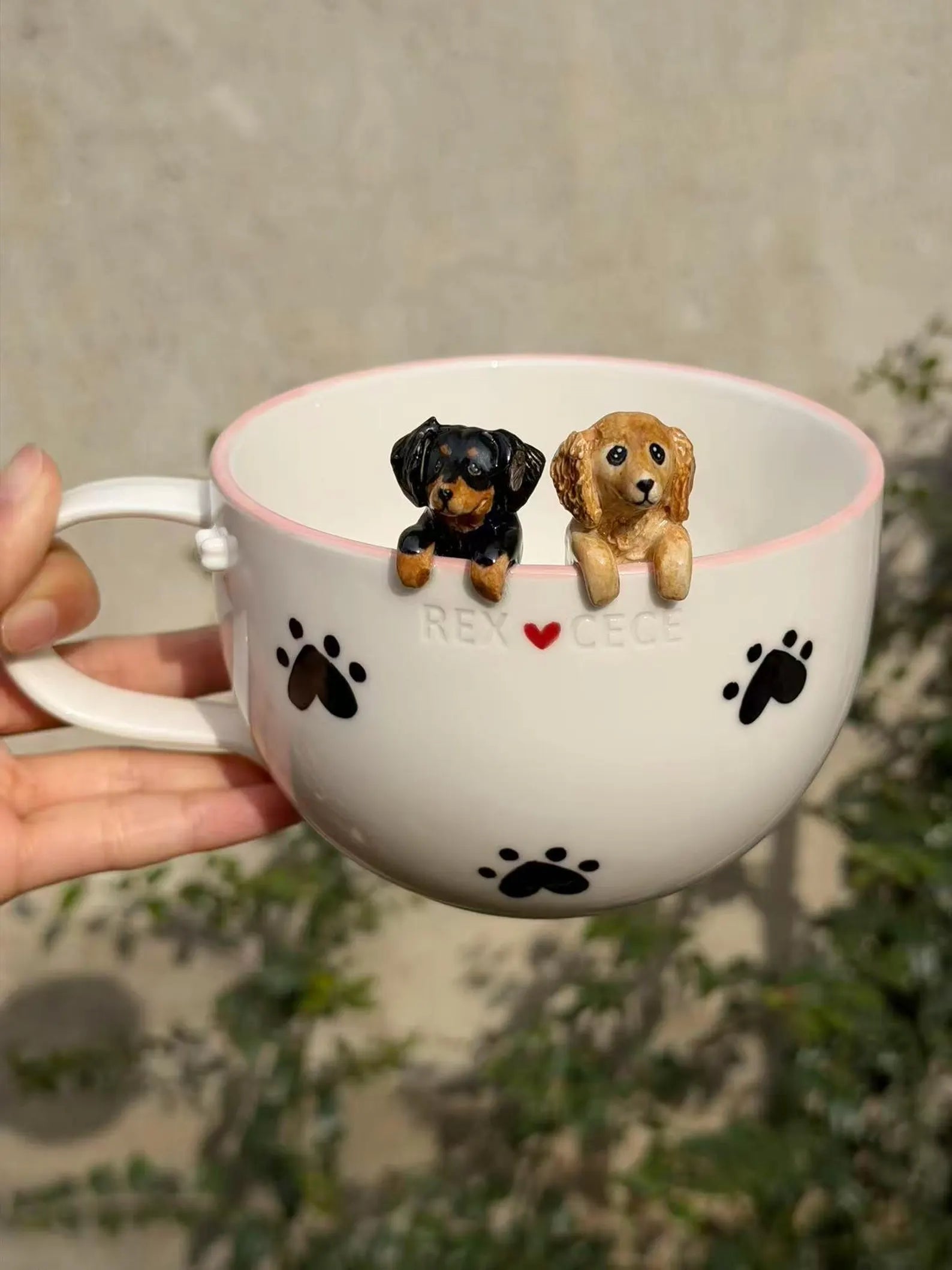 Custom Pet Mug with 3D Dog/Cat Figure Handmade Ceramic Mug Peekaboo Pet Mug Memorial Gift for Pet Lovers Personalized Pet Mug Coffee Cup