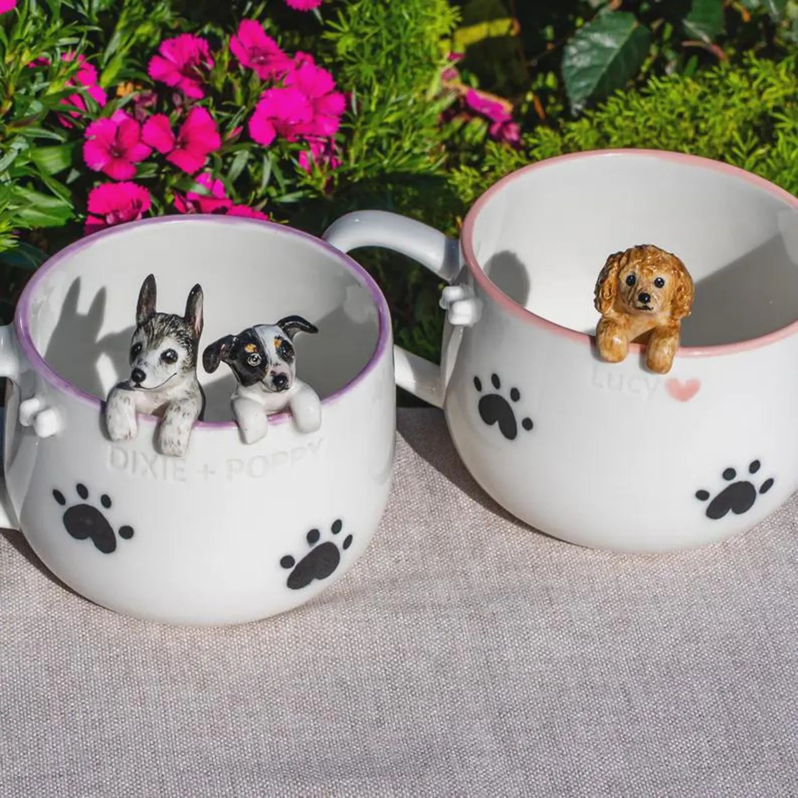 Custom Pet Mug with 3D Dog/Cat Figure Handmade Ceramic Mug Peekaboo Pet Mug Memorial Gift for Pet Lovers Personalized Pet Mug Coffee Cup