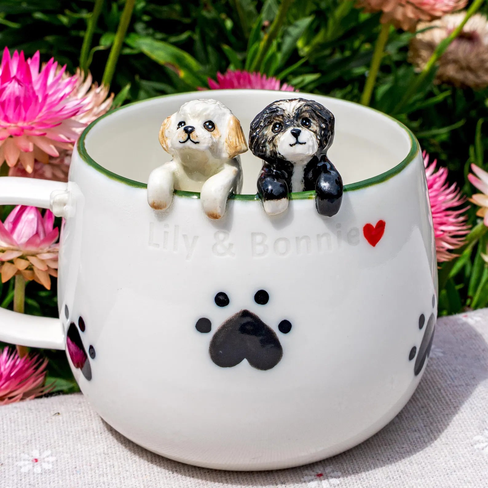 Custom Pet Mug with 3D Dog/Cat Figure Handmade Ceramic Mug Peekaboo Pet Mug Memorial Gift for Pet Lovers Personalized Pet Mug Coffee Cup