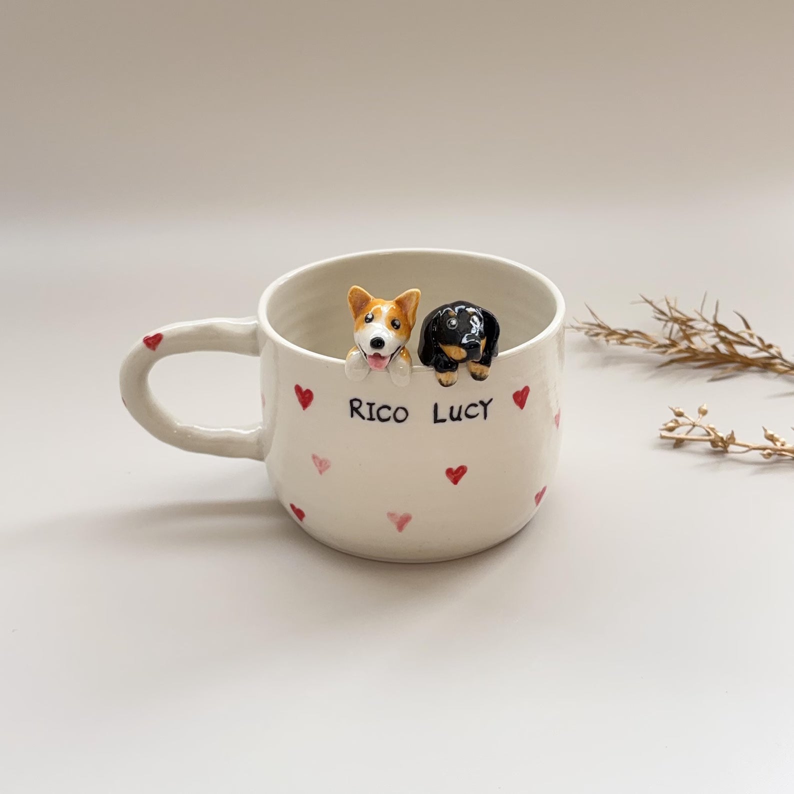 Personalized Pet Mug Custom Mug Pet idea Handmade Coffee Mug Gift for Pet Owner Cute Dog Cappuccino Mug Hidden Animal Mug peekaboo mug
