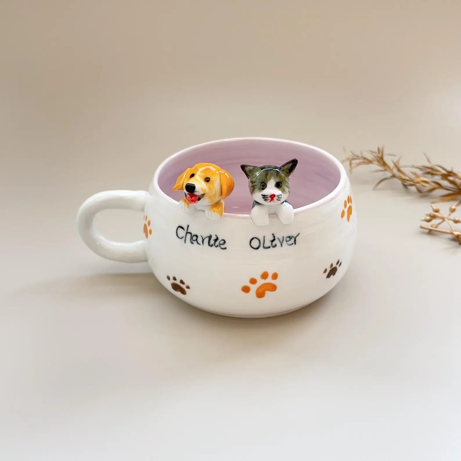 Pet Mug Custom Your idea Handmade Coffee Mug Birthday Gift for Pet Owner Family Gift Cute Dog Cappuccino Mug Hidden Animal Mug