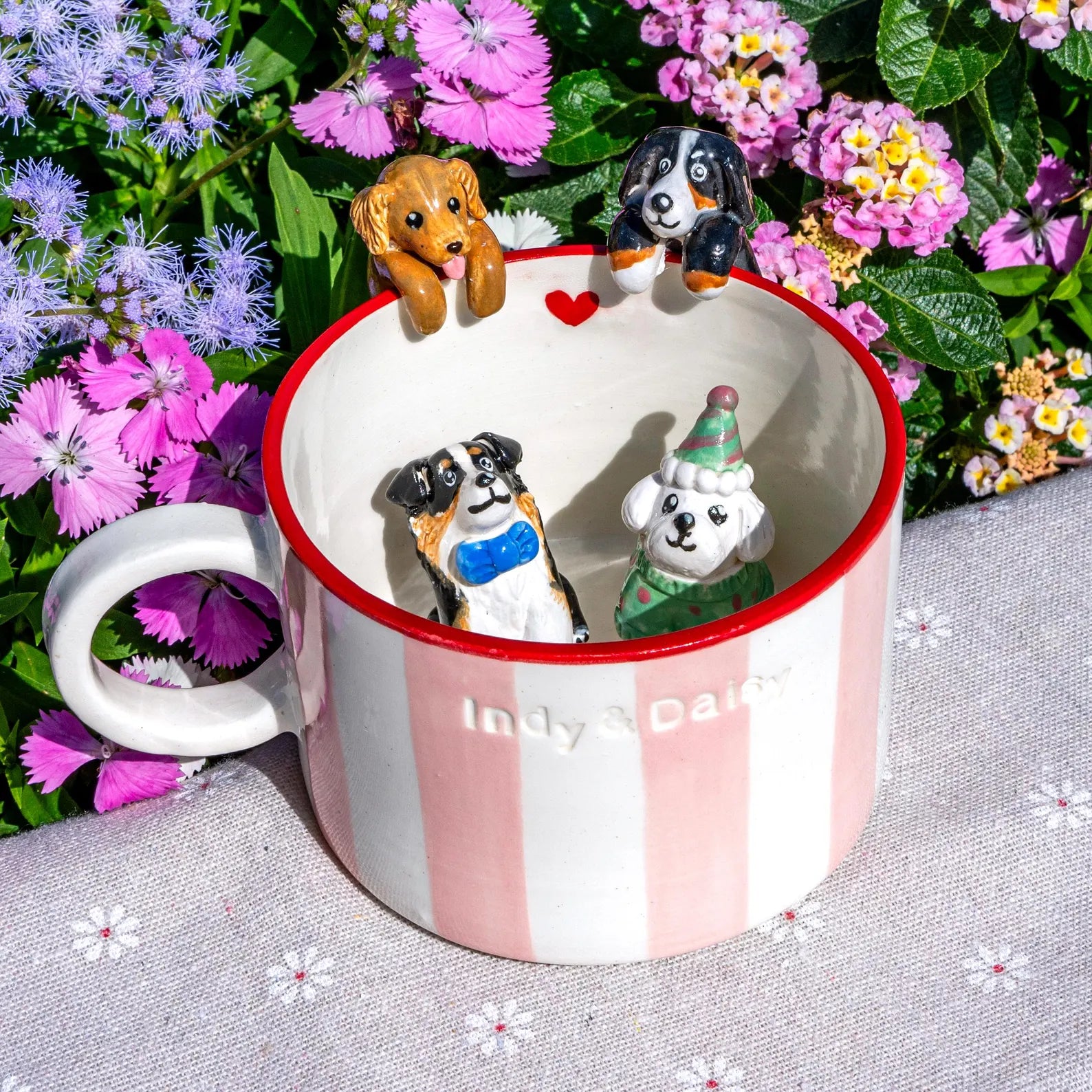 Custom Pet Mug with 3D Dog/Cat Figure Handmade Ceramic Mug Peekaboo Pet Mug Memorial Gift for Pet Lovers Personalized Pet Mug Coffee Cup