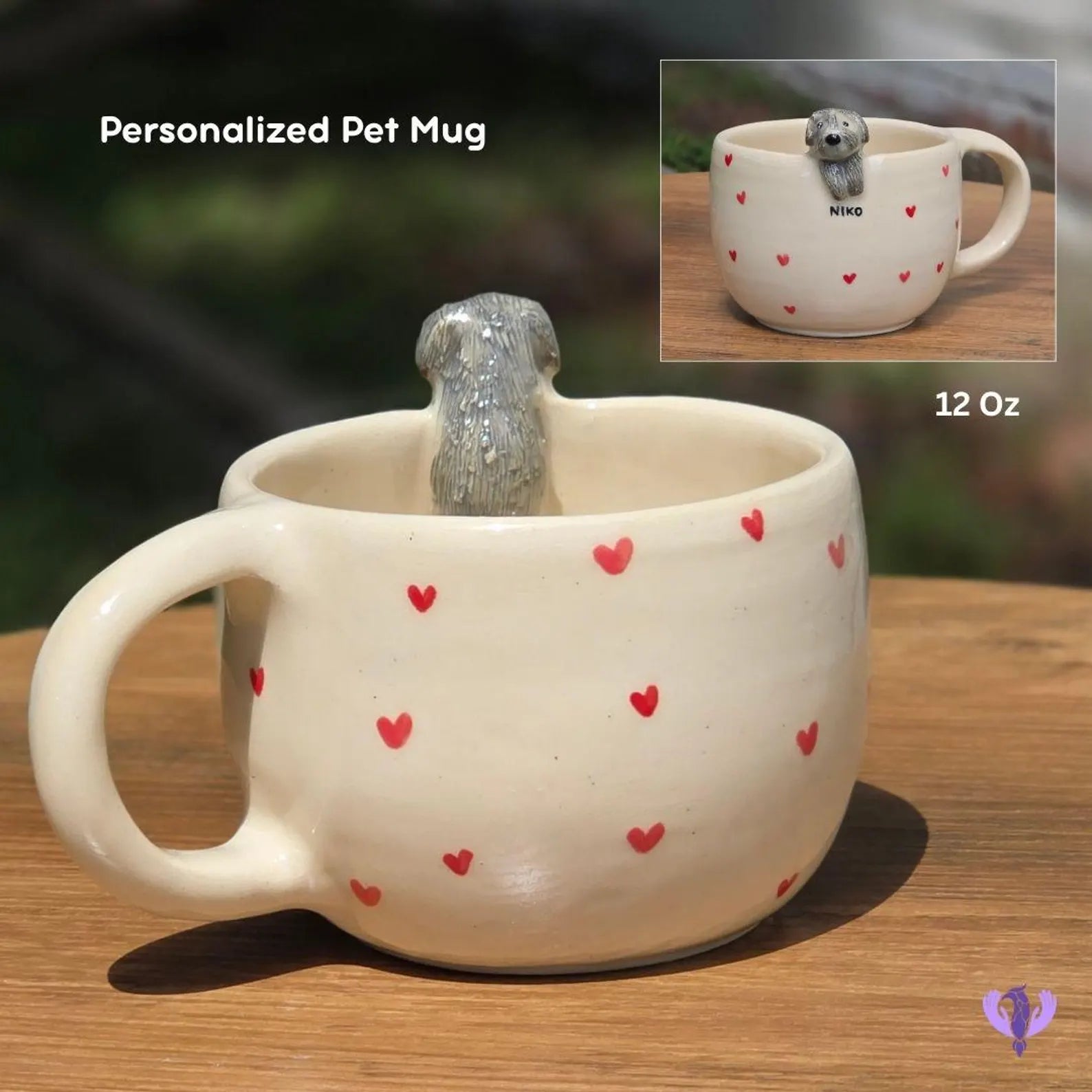 Personalized Pet Portrait Mug: Handmade Ceramic Dog & Cat Lover Gift