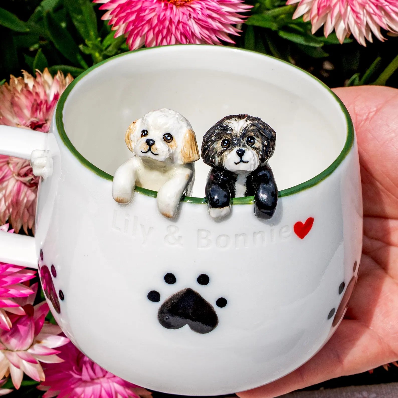 Custom Pet Mug with 3D Dog/Cat Figure Handmade Ceramic Mug Peekaboo Pet Mug Memorial Gift for Pet Lovers Personalized Pet Mug Coffee Cup