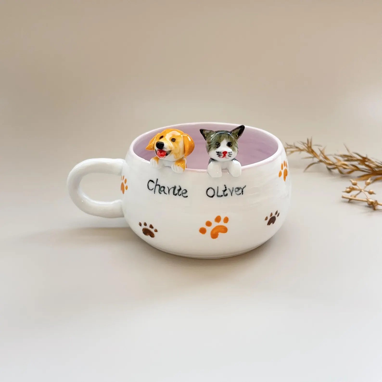 Pet Mug Custom Your idea Handmade Coffee Mug Birthday Gift for Pet Owner Family Gift Cute Dog Cappuccino Mug Hidden Animal Mug