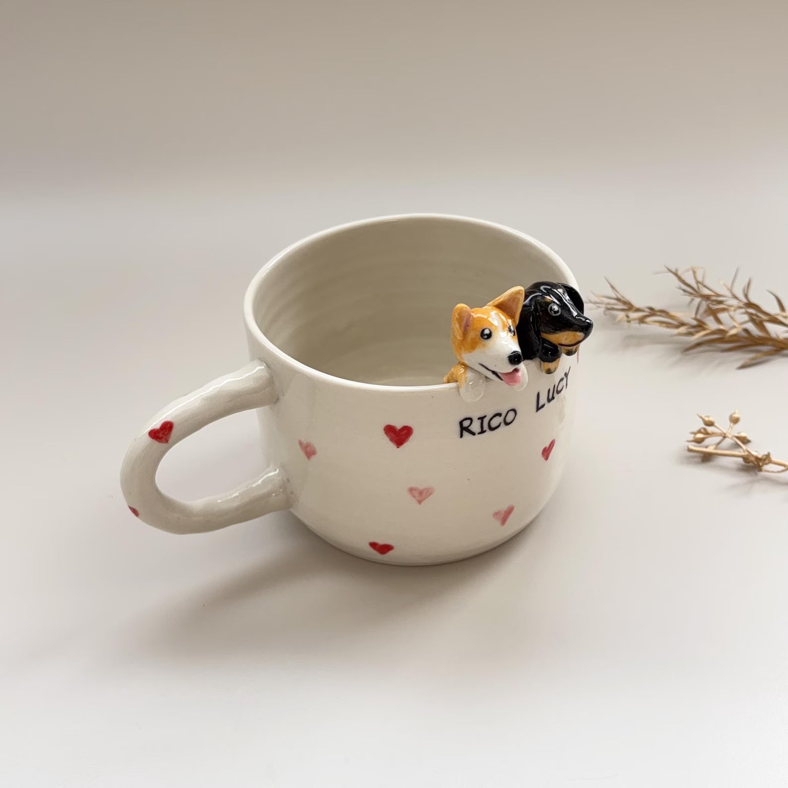 Personalized Pet Mug Custom Mug Pet idea Handmade Coffee Mug Gift for Pet Owner Cute Dog Cappuccino Mug Hidden Animal Mug peekaboo mug