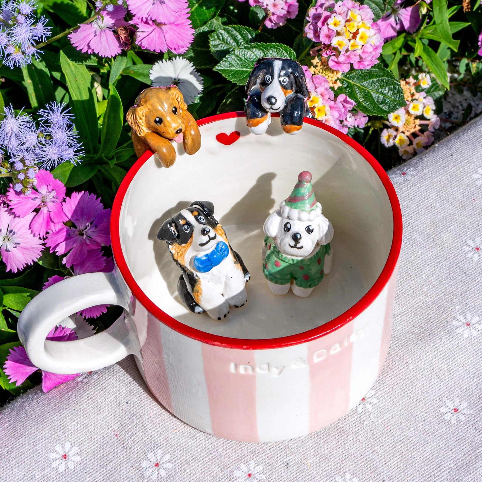 Custom Pet Mug with 3D Dog/Cat Figure Handmade Ceramic Mug Peekaboo Pet Mug Memorial Gift for Pet Lovers Personalized Pet Mug Coffee Cup