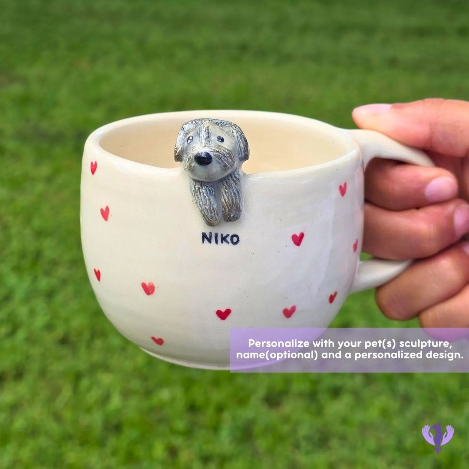 Personalized Pet Portrait Mug: Handmade Ceramic Dog & Cat Lover Gift