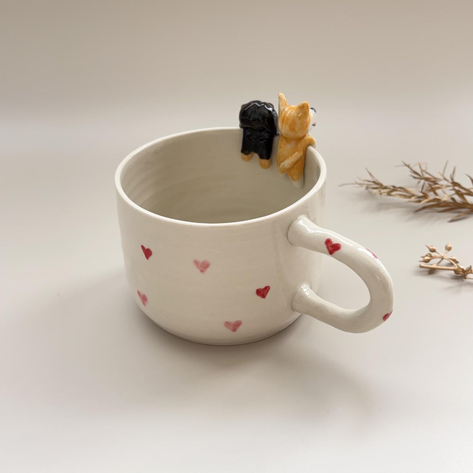 Personalized Pet Mug Custom Mug Pet idea Handmade Coffee Mug Gift for Pet Owner Cute Dog Cappuccino Mug Hidden Animal Mug peekaboo mug