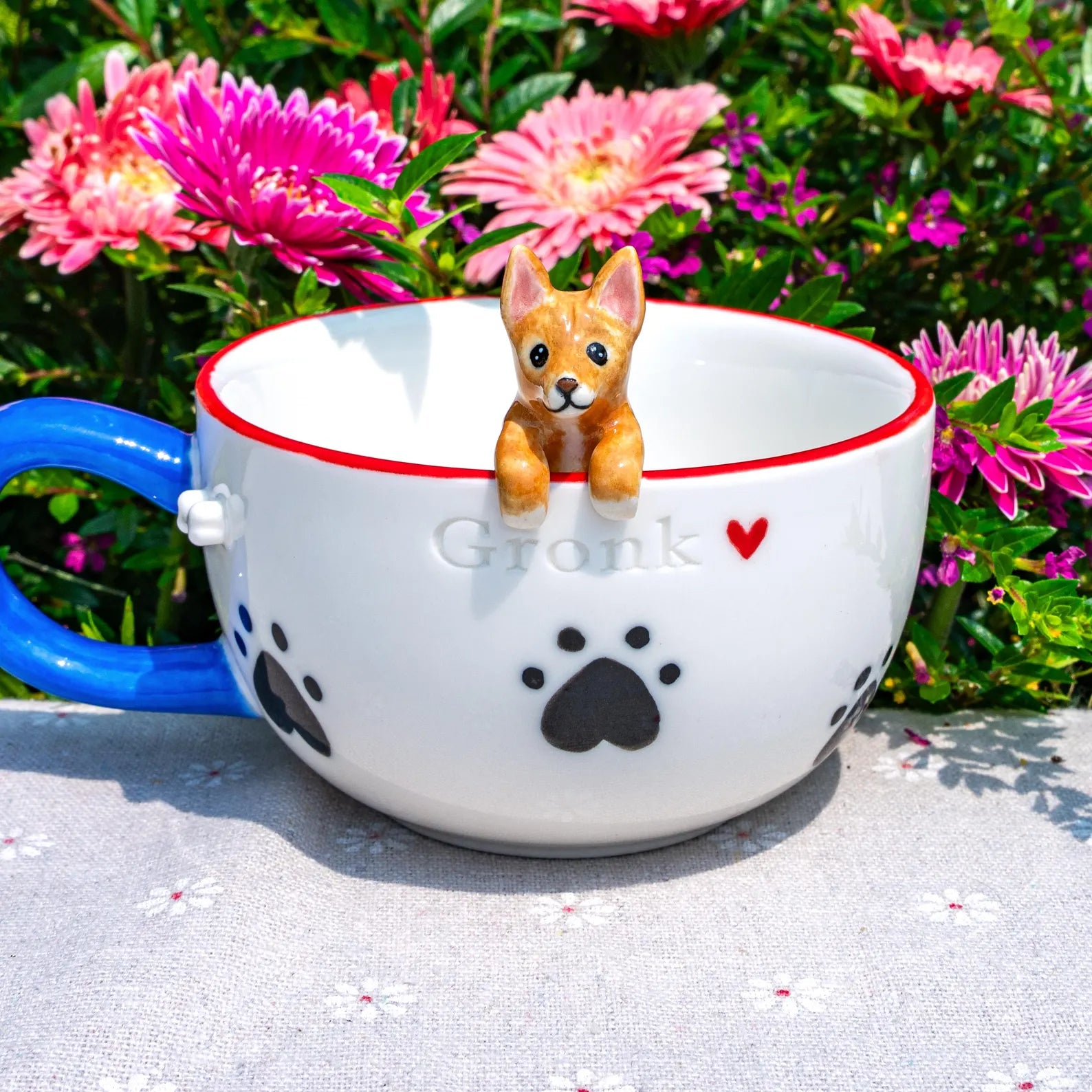 Custom Pet Mug with 3D Dog/Cat Figure Handmade Ceramic Mug Peekaboo Pet Mug Memorial Gift for Pet Lovers Personalized Pet Mug Coffee Cup