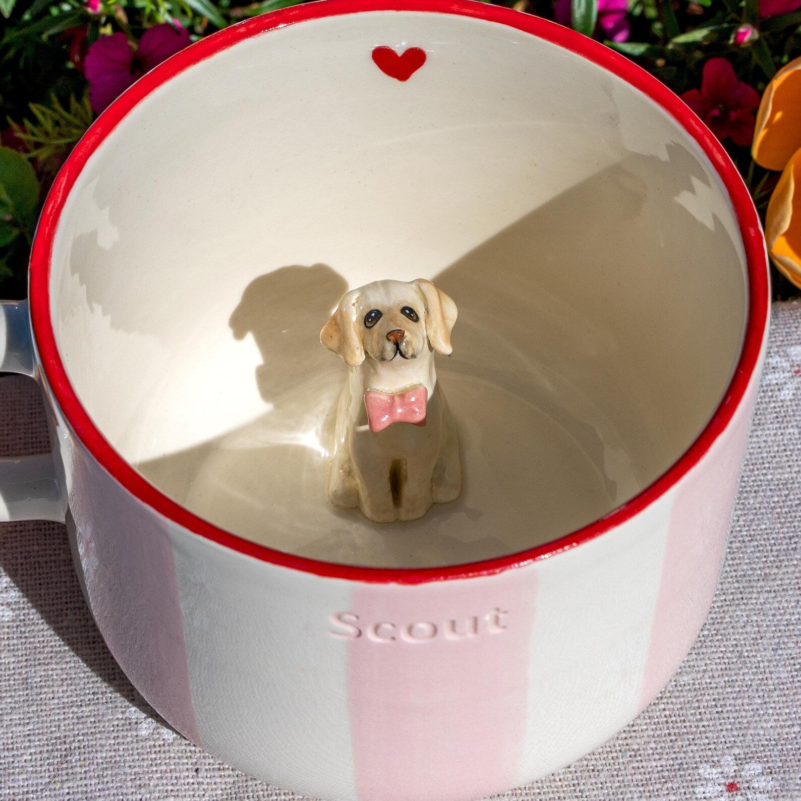 Custom Pet Mug with 3D Dog/Cat Figure Handmade Ceramic Mug Peekaboo Pet Mug Memorial Gift for Pet Lovers Personalized Pet Mug Coffee Cup