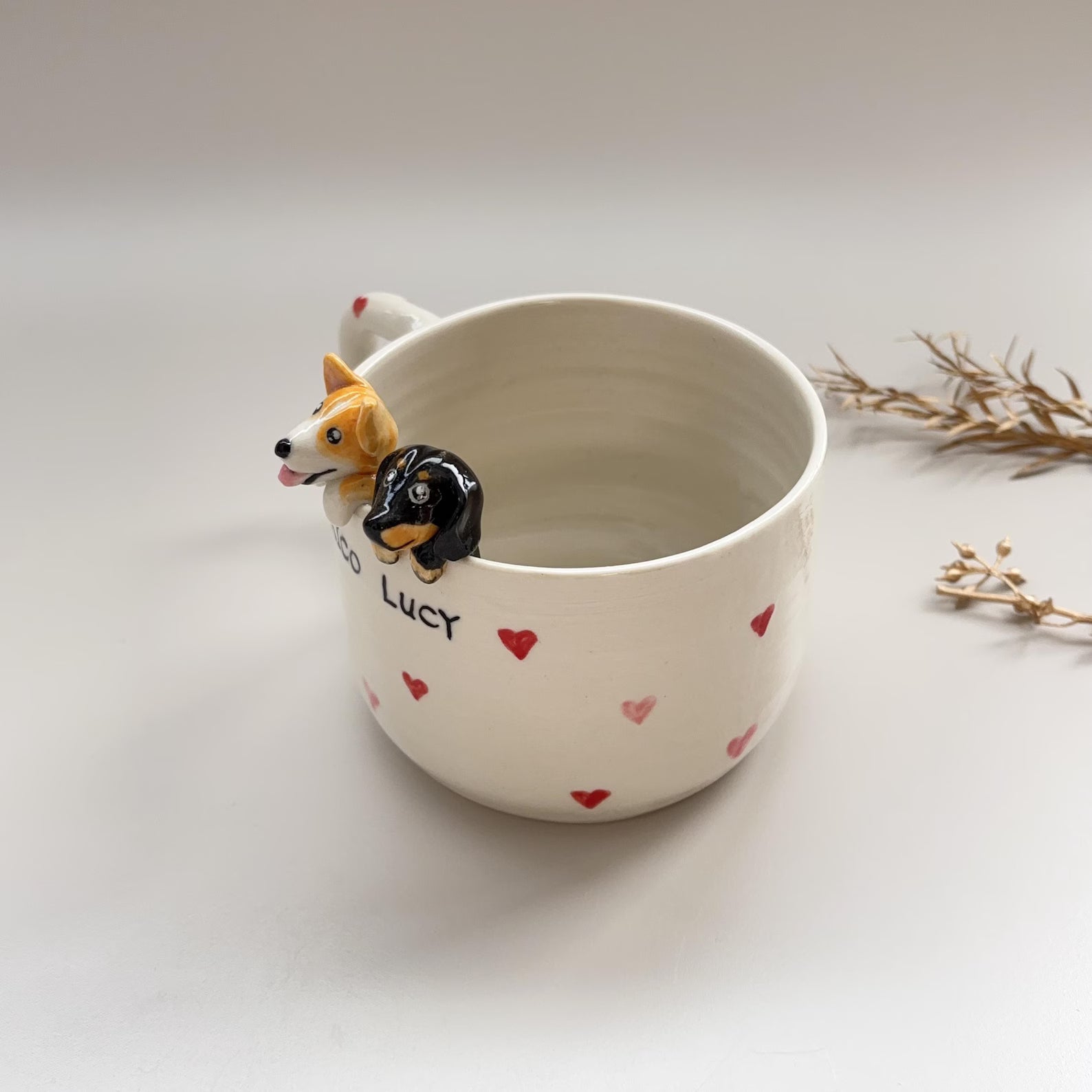 Personalized Pet Mug Custom Mug Pet idea Handmade Coffee Mug Gift for Pet Owner Cute Dog Cappuccino Mug Hidden Animal Mug peekaboo mug
