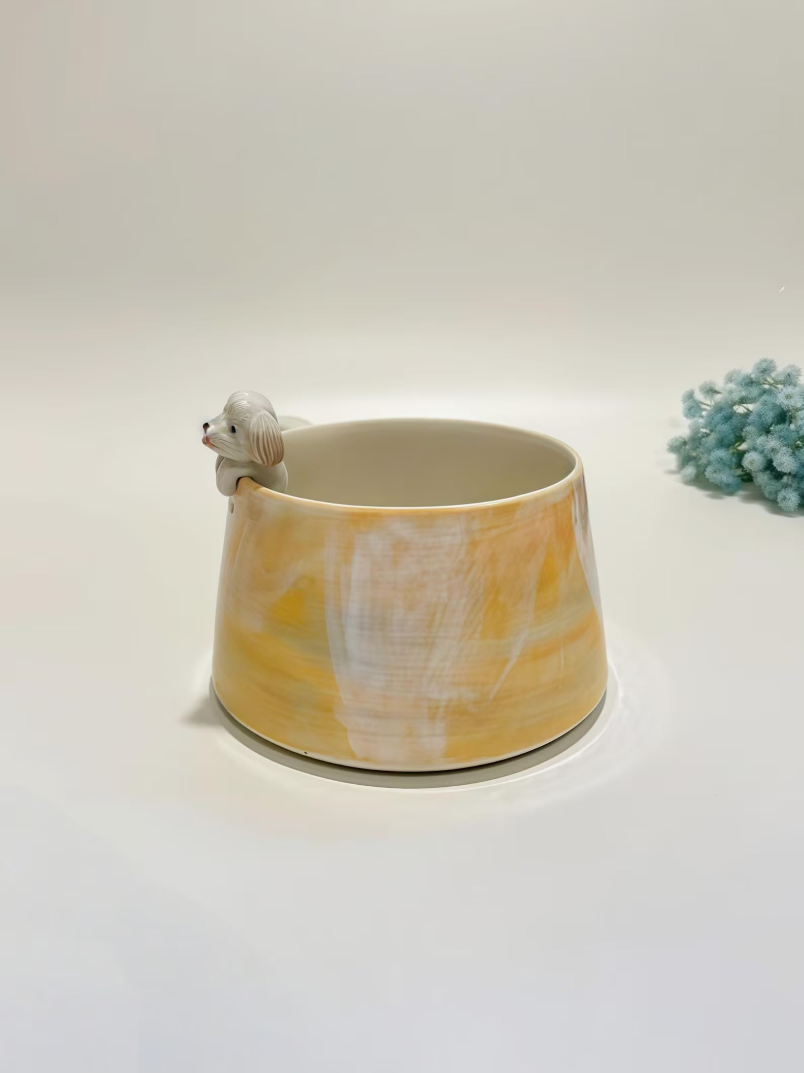 Handmade Pet Portrait Ceramic Cup: Custom Cat & Dog Coffee Mug