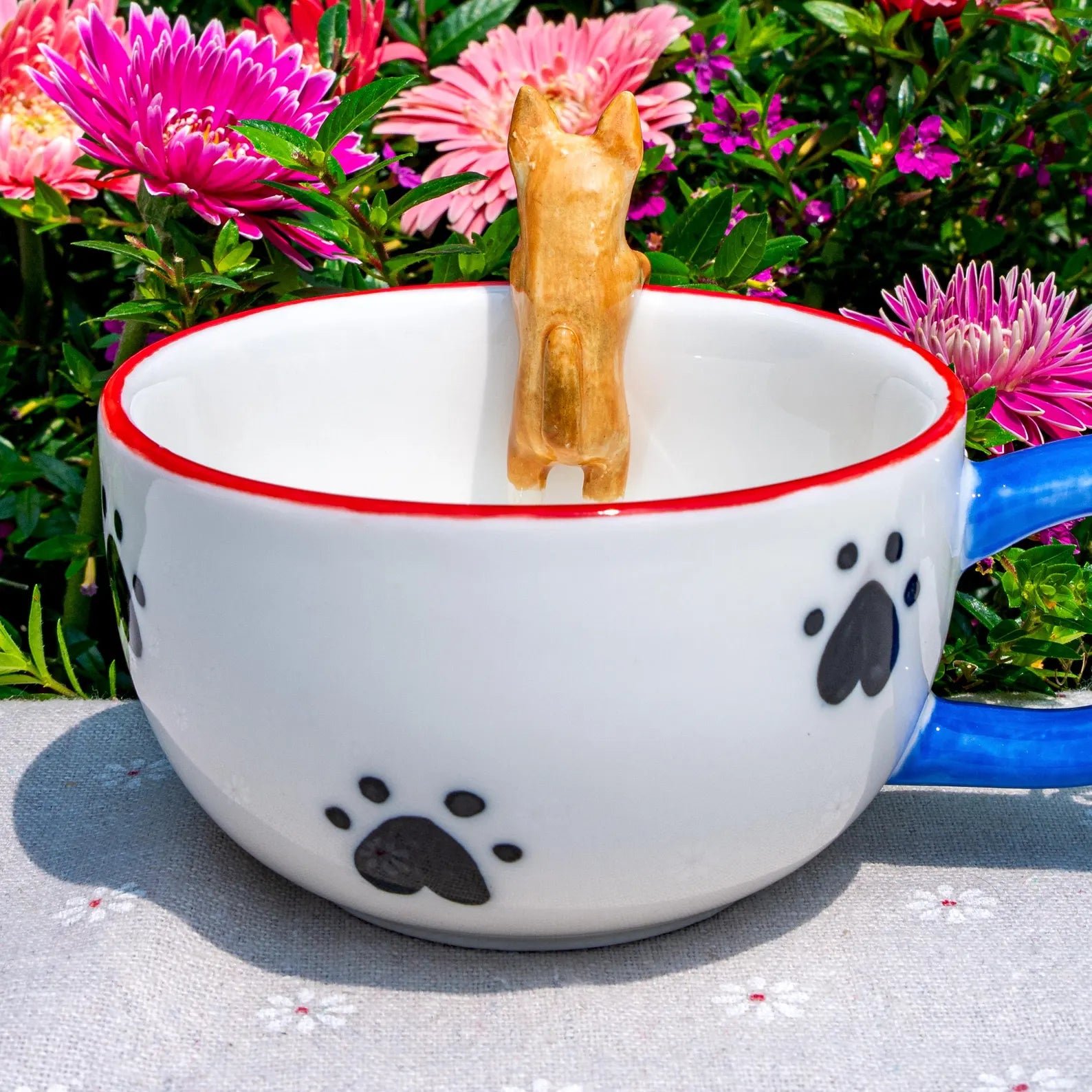 Custom Pet Mug with 3D Dog/Cat Figure Handmade Ceramic Mug Peekaboo Pet Mug Memorial Gift for Pet Lovers Personalized Pet Mug Coffee Cup