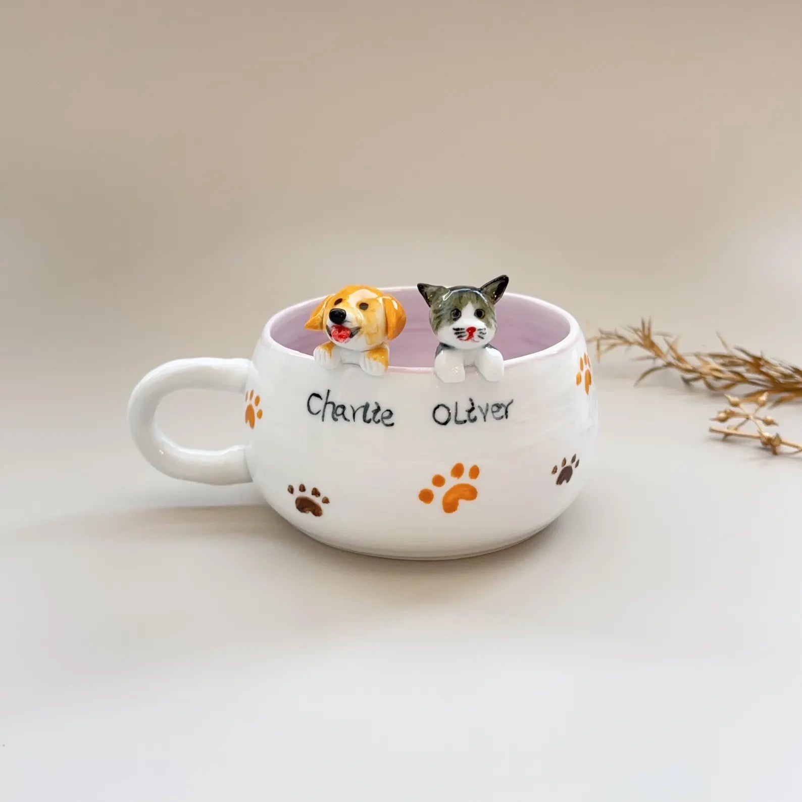 Pet Mug Custom Your idea Handmade Coffee Mug Birthday Gift for Pet Owner Family Gift Cute Dog Cappuccino Mug Hidden Animal Mug