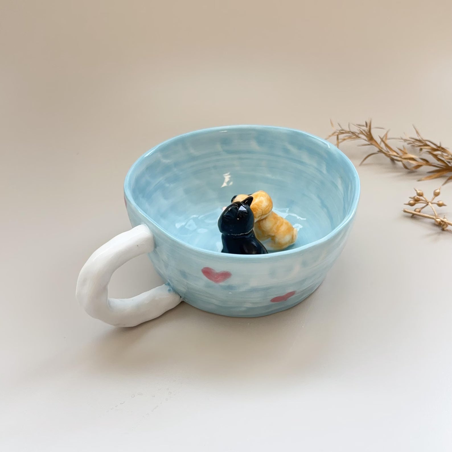 Pet Mug Custom Your idea Handmade Coffee Mug Birthday Gift for Pet Owner Family Gift/Hidden Animal Mug/Custom Cat and Dog Ceramic Mug
