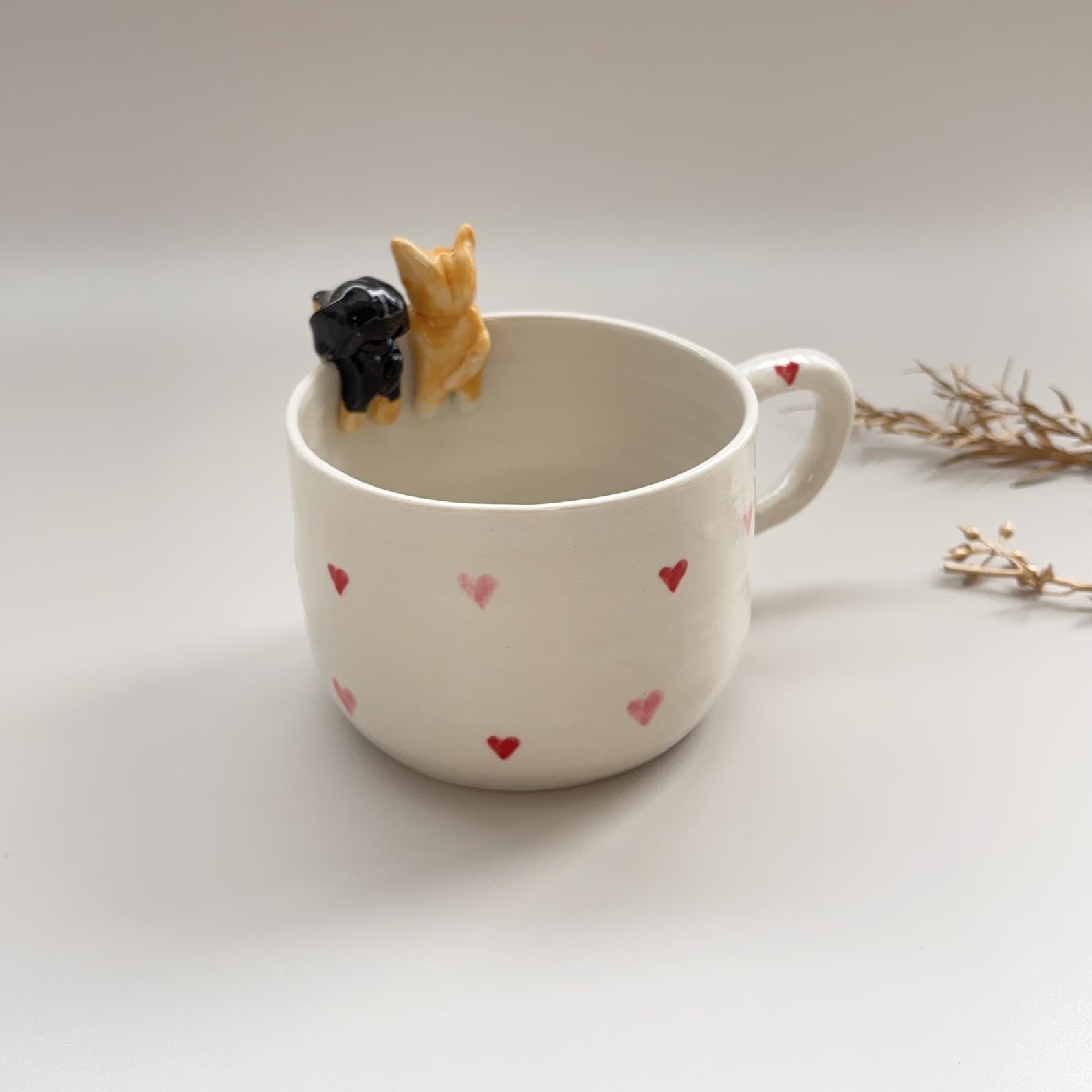 Personalized Pet Mug Custom Mug Pet idea Handmade Coffee Mug Gift for Pet Owner Cute Dog Cappuccino Mug Hidden Animal Mug peekaboo mug