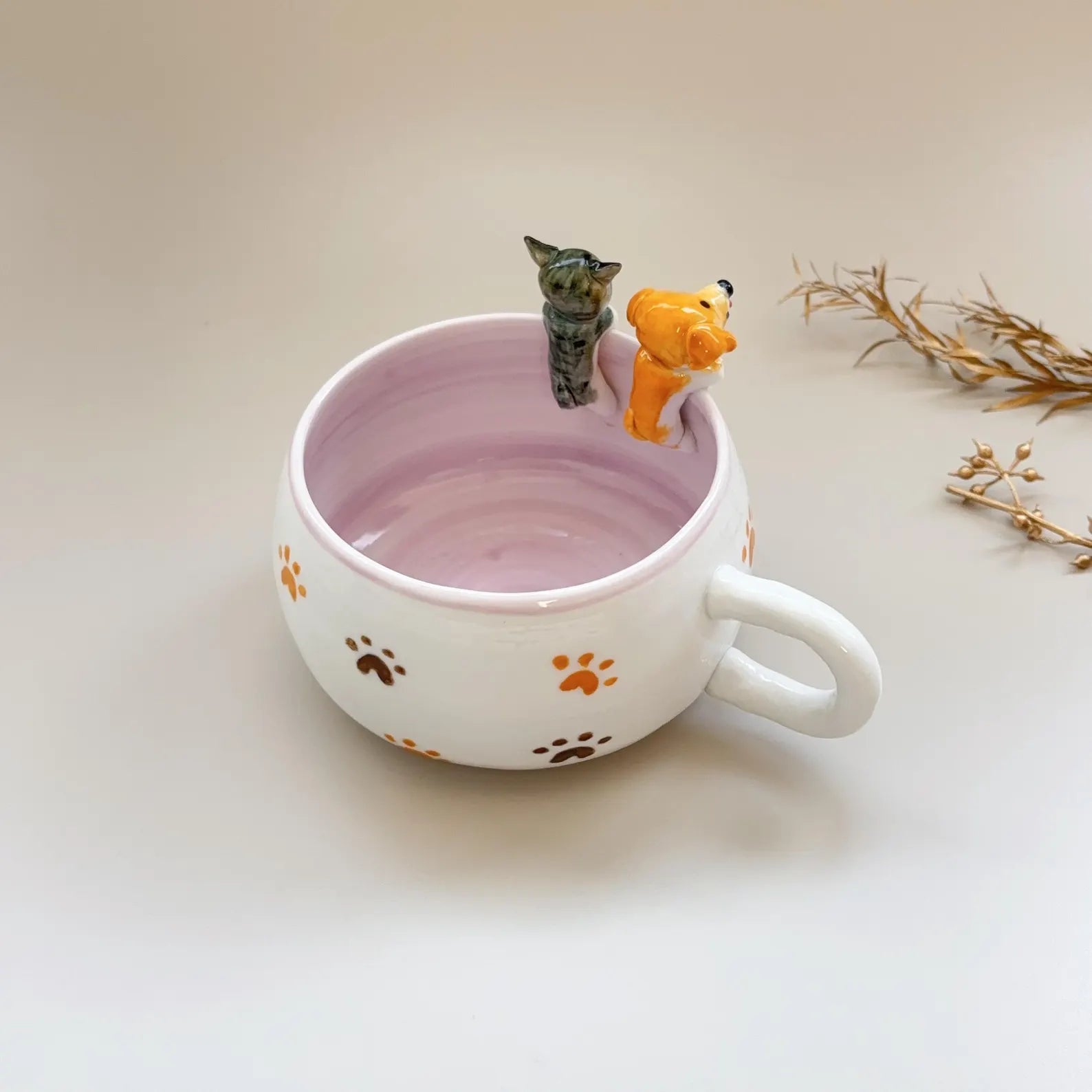 Pet Mug Custom Your idea Handmade Coffee Mug Birthday Gift for Pet Owner Family Gift Cute Dog Cappuccino Mug Hidden Animal Mug