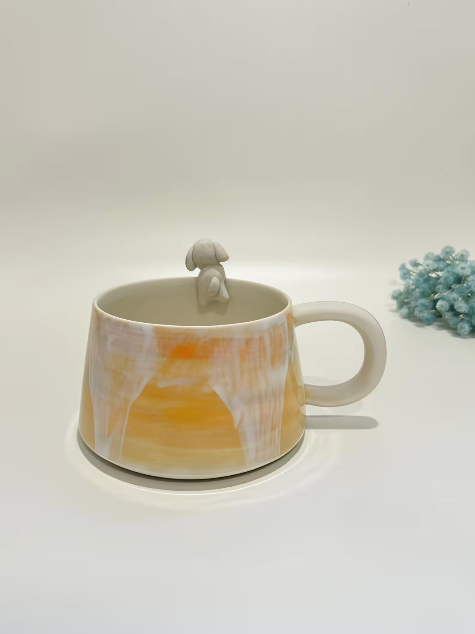 Handmade Pet Portrait Ceramic Cup: Custom Cat & Dog Coffee Mug