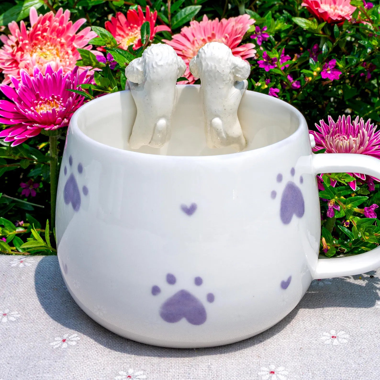 Custom Pet Mug with 3D Dog/Cat Figure Handmade Ceramic Mug Peekaboo Pet Mug Memorial Gift for Pet Lovers Personalized Pet Mug Coffee Cup