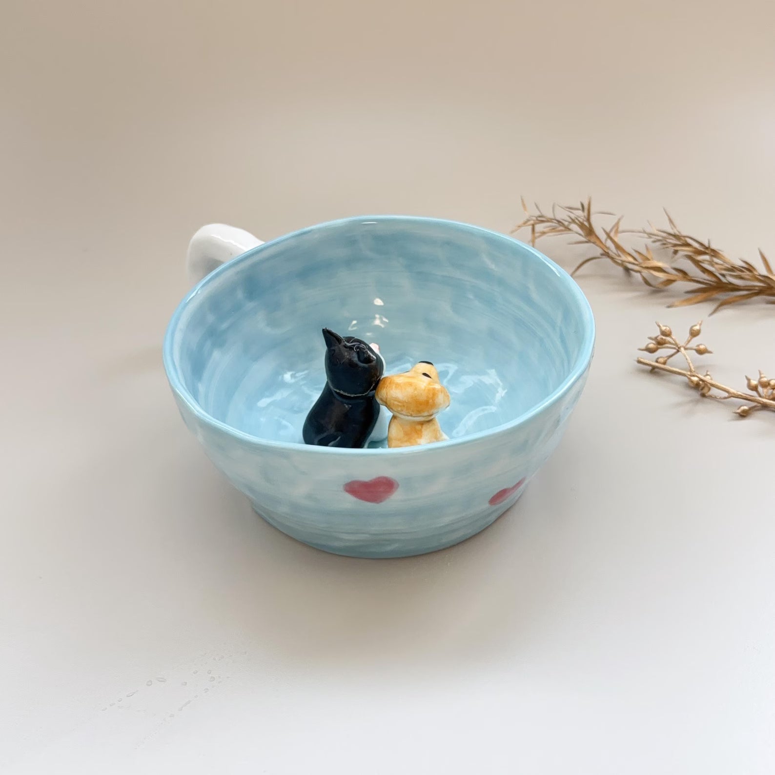 Pet Mug Custom Your idea Handmade Coffee Mug Birthday Gift for Pet Owner Family Gift/Hidden Animal Mug/Custom Cat and Dog Ceramic Mug
