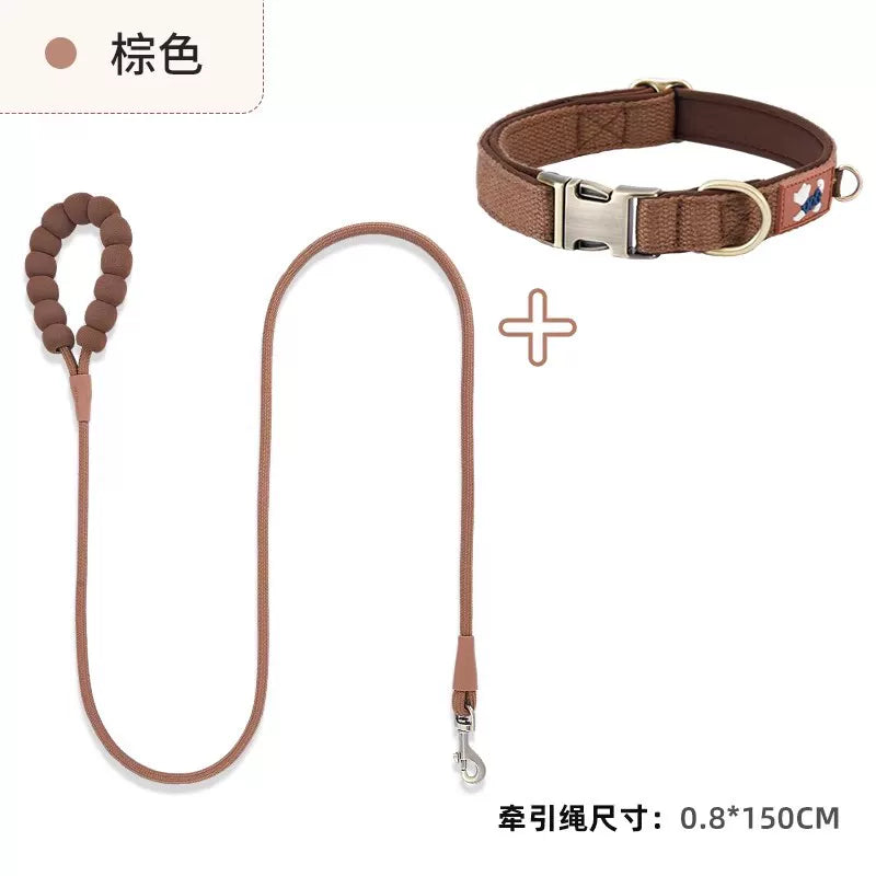 Dog collar can be engraved collar Pet dog neck collar Walking dog collar Large, medium and small dogs go out special anti-lost
