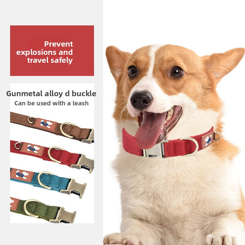 Dog collar can be engraved collar Pet dog neck collar Walking dog collar Large, medium and small dogs go out special anti-lost