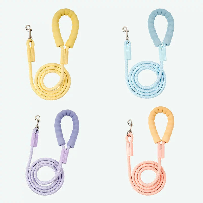 Pet leash Colored nylon round rope Outdoor dog walking