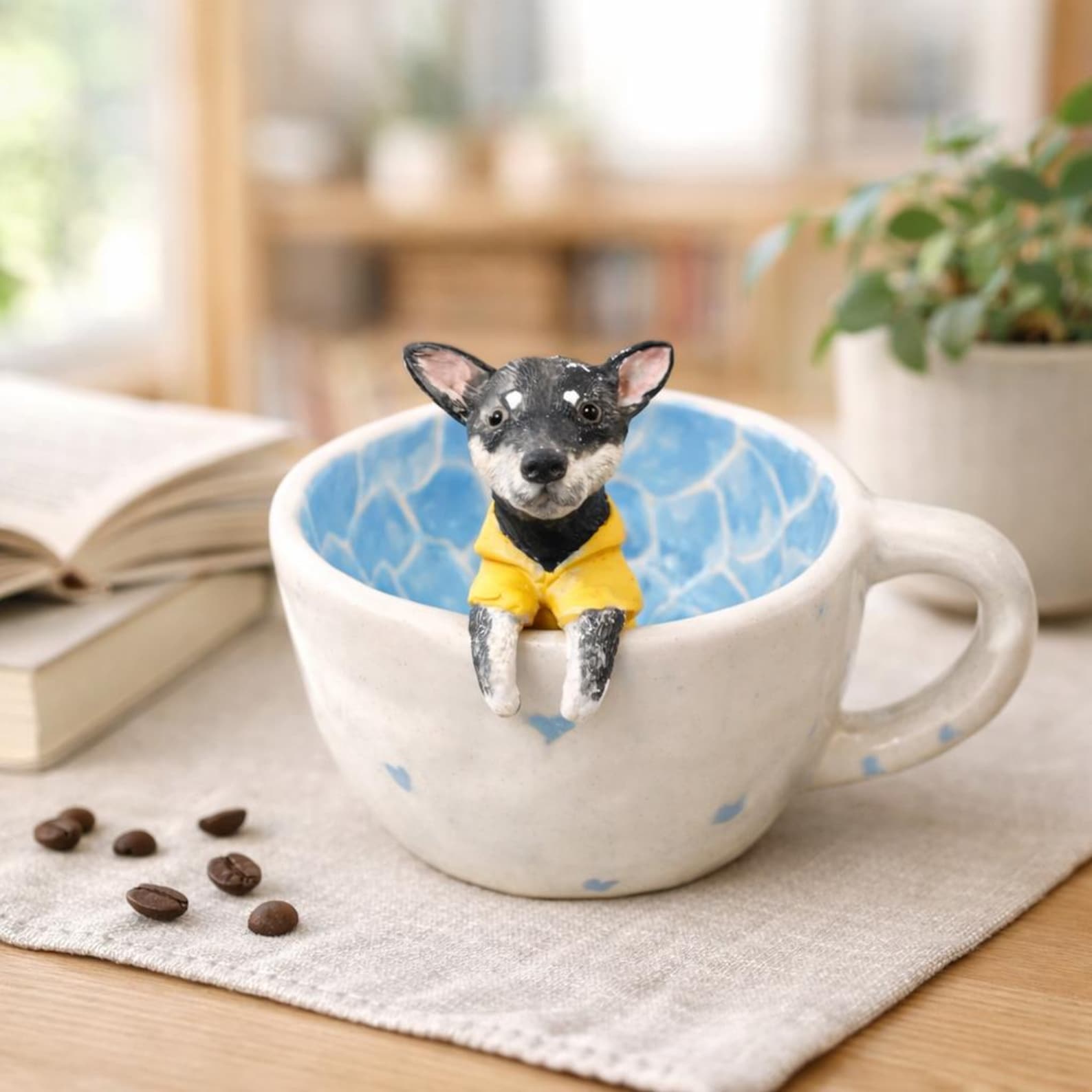 Custom Pet Portrait Coffee Mug, Personalized Dog/Cat Memorial Gift