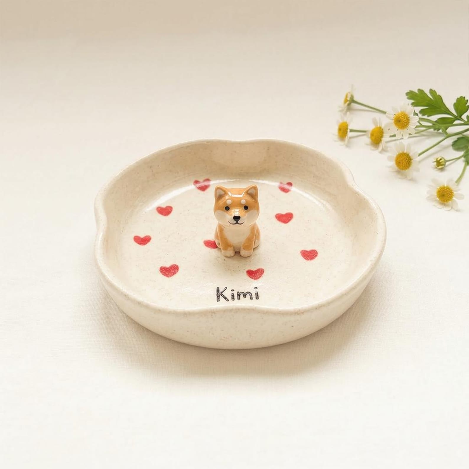 Personalized Pet Ring Dish, Custom Heart Shaped Jewelry Tray, Pet Portrait Holder