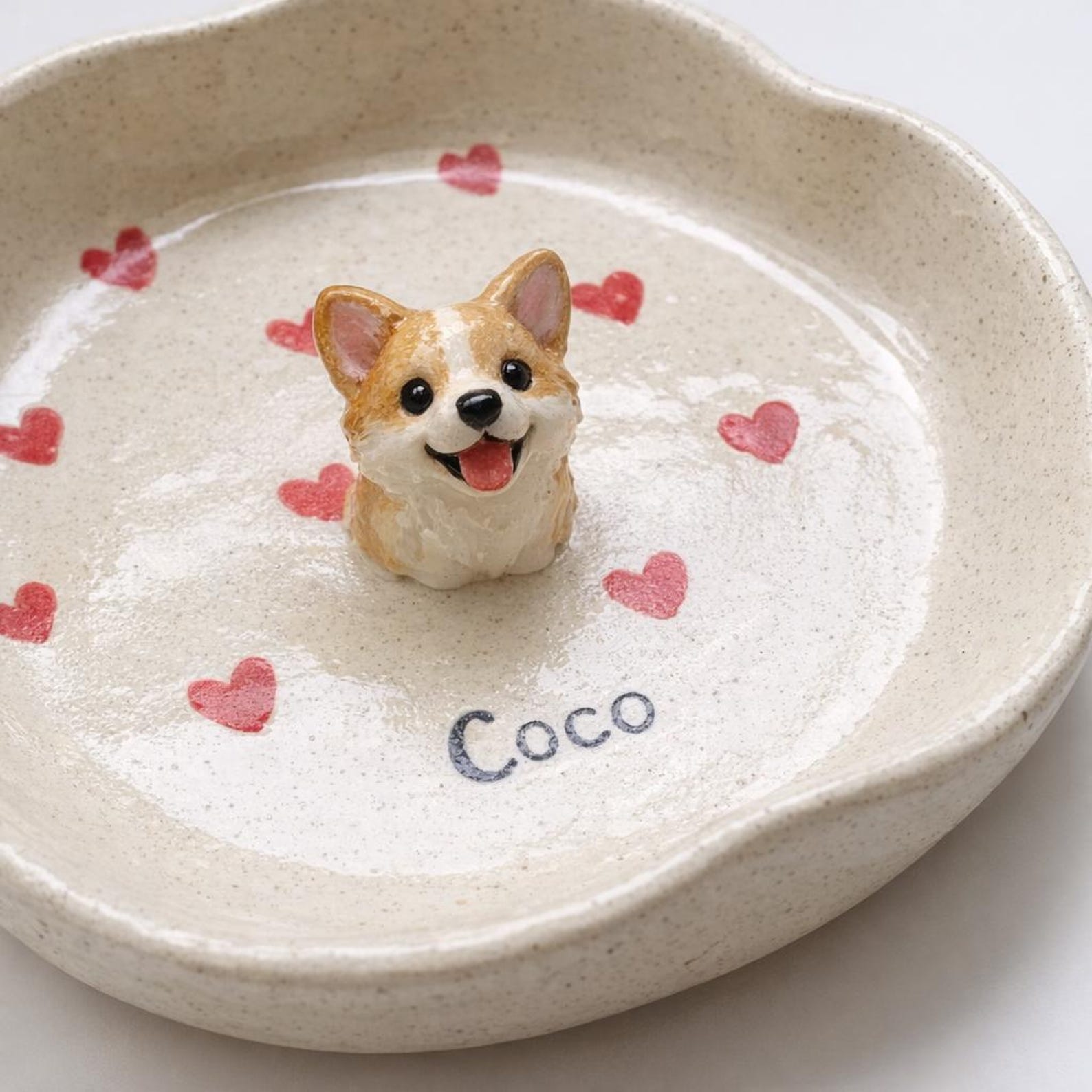 Personalized Pet Ring Dish, Custom Heart Shaped Jewelry Tray, Pet Portrait Holder