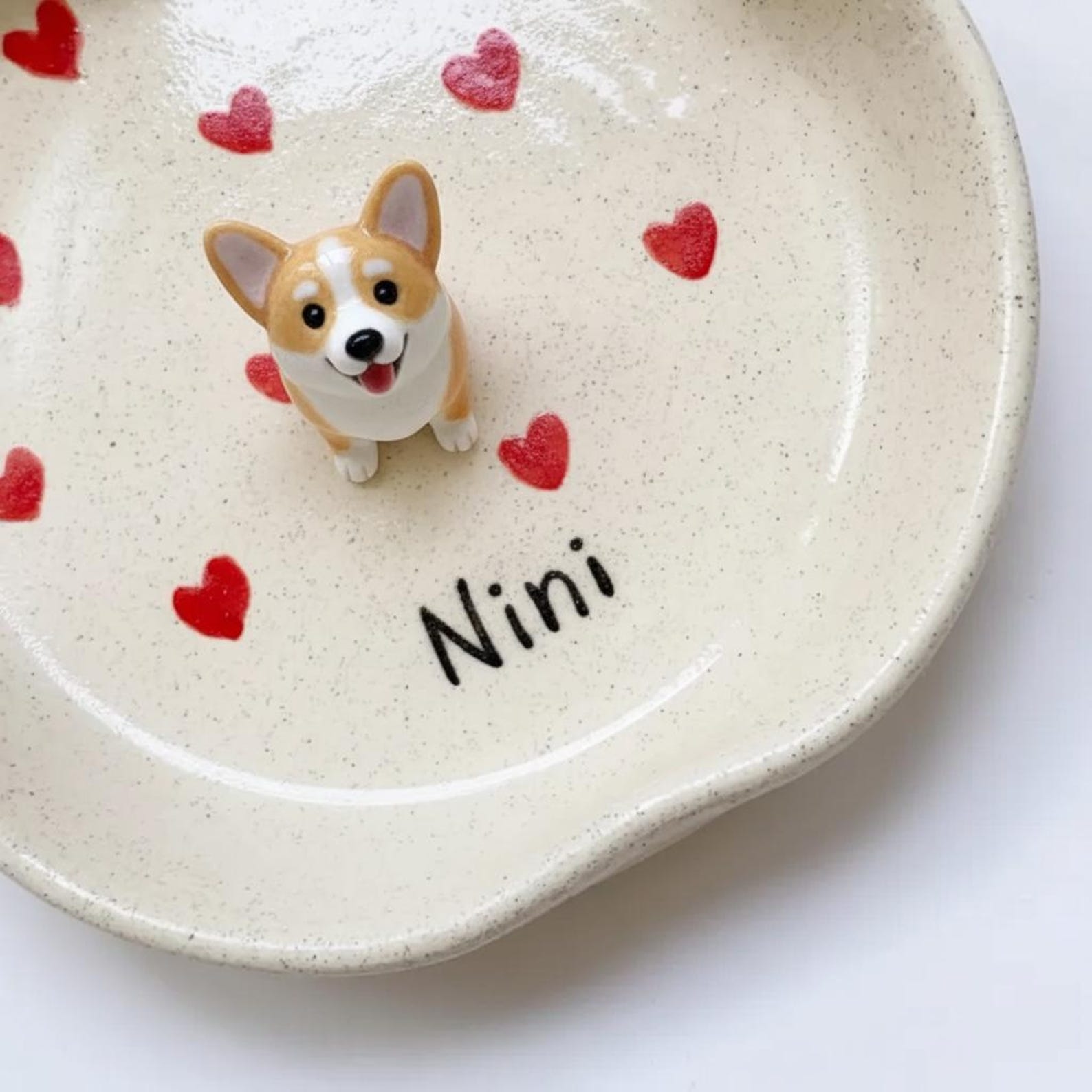Personalized Pet Ring Dish, Custom Heart Shaped Jewelry Tray, Pet Portrait Holder