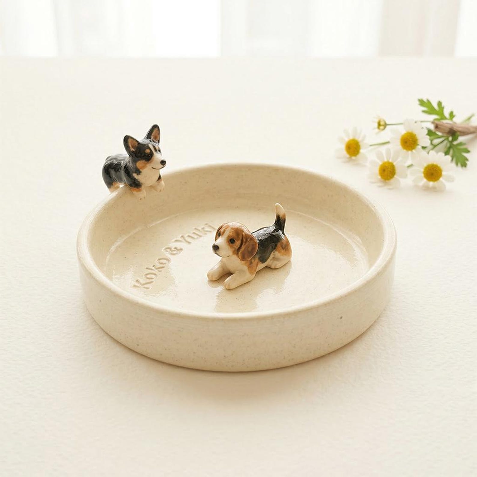 Personalized Ceramic Pet Ring Dish, Custom Pet Portrait Tray, Dog Cat Lover Gift