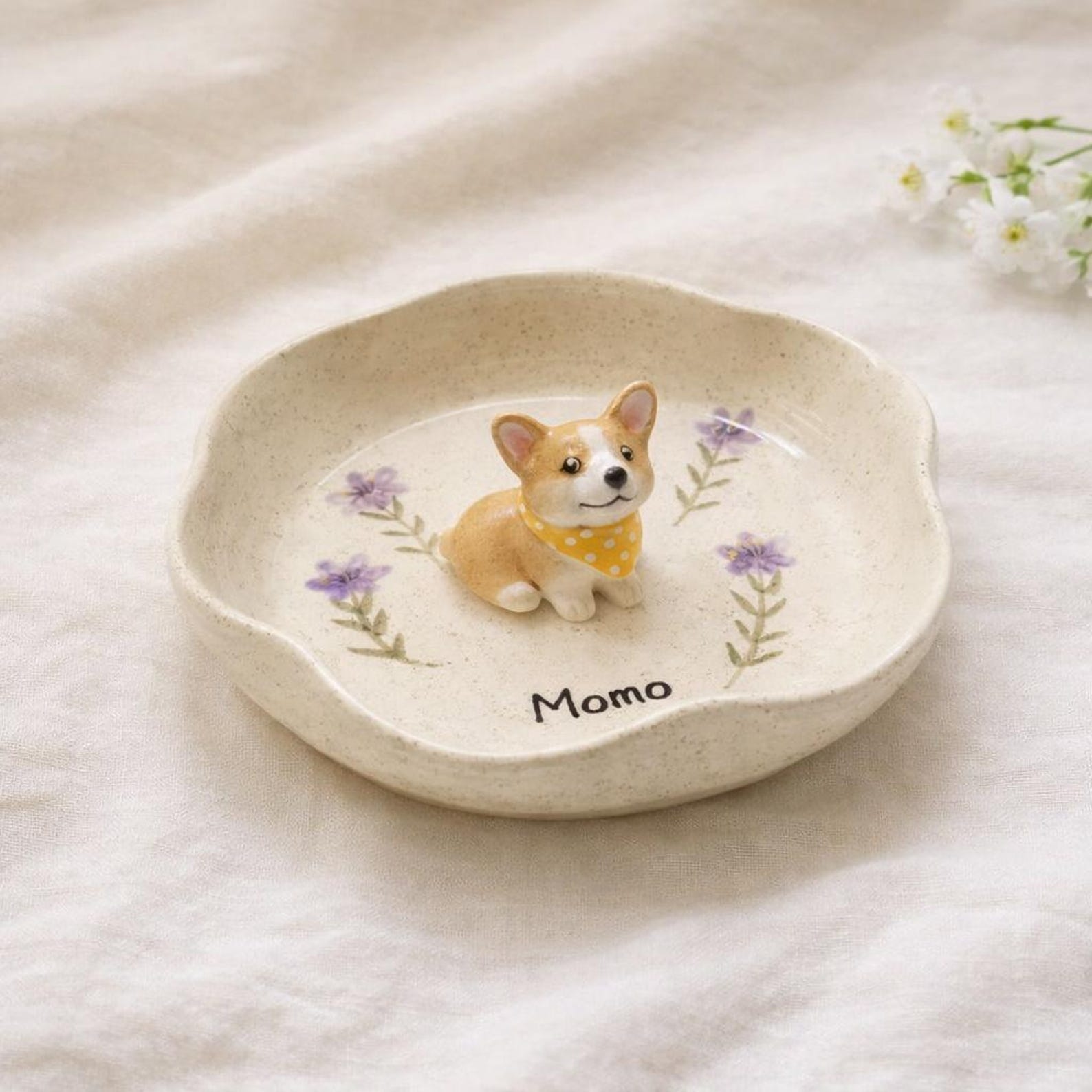 Custom Pet Ring Dish, 3D Sculpted Dog Figurine Jewelry Tray, Handpainted Ceramic Sanctuary