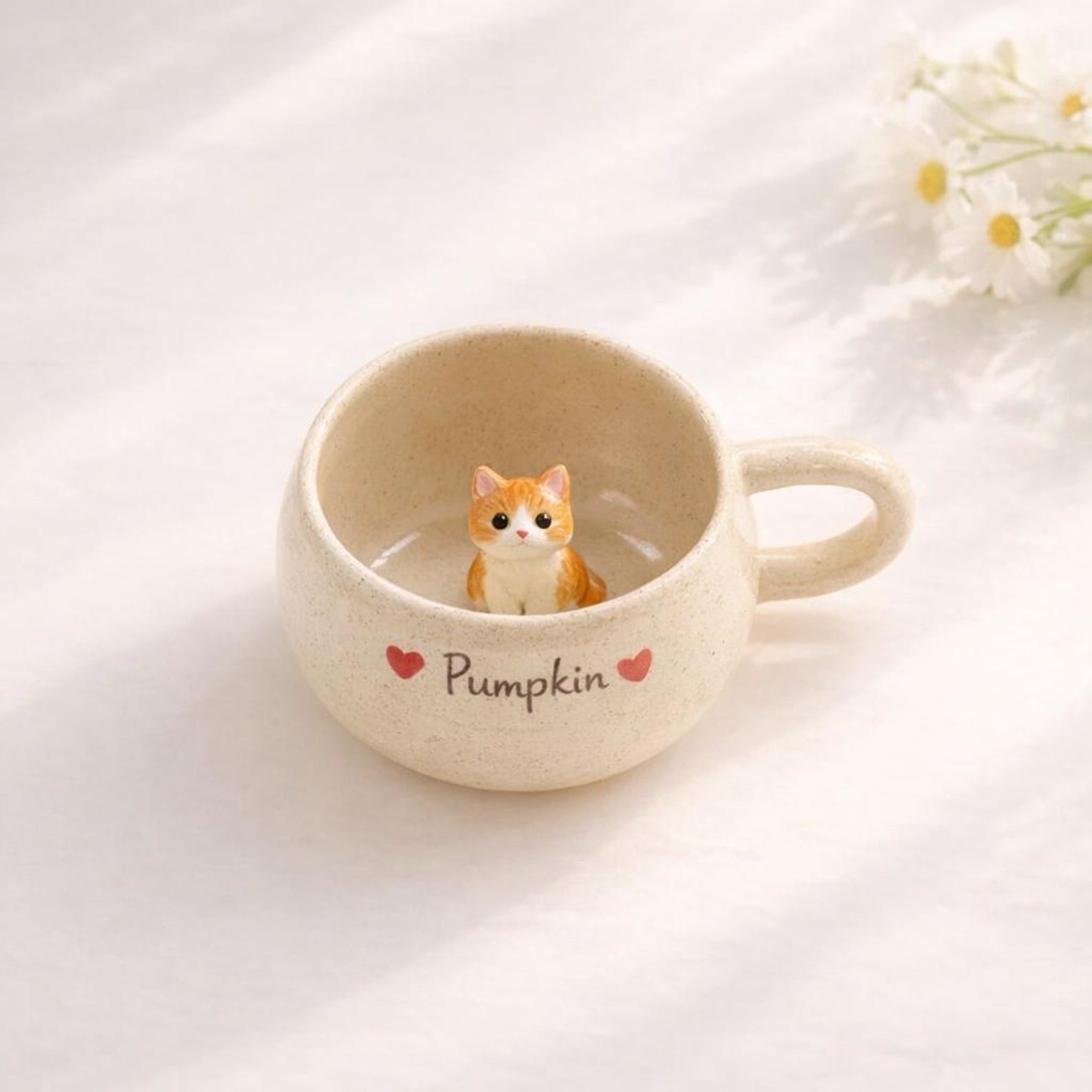 Personalized Peekaboo Cat Ceramic Mug, Custom Pet Coffee Cup, Handmade Animal Lover Gift