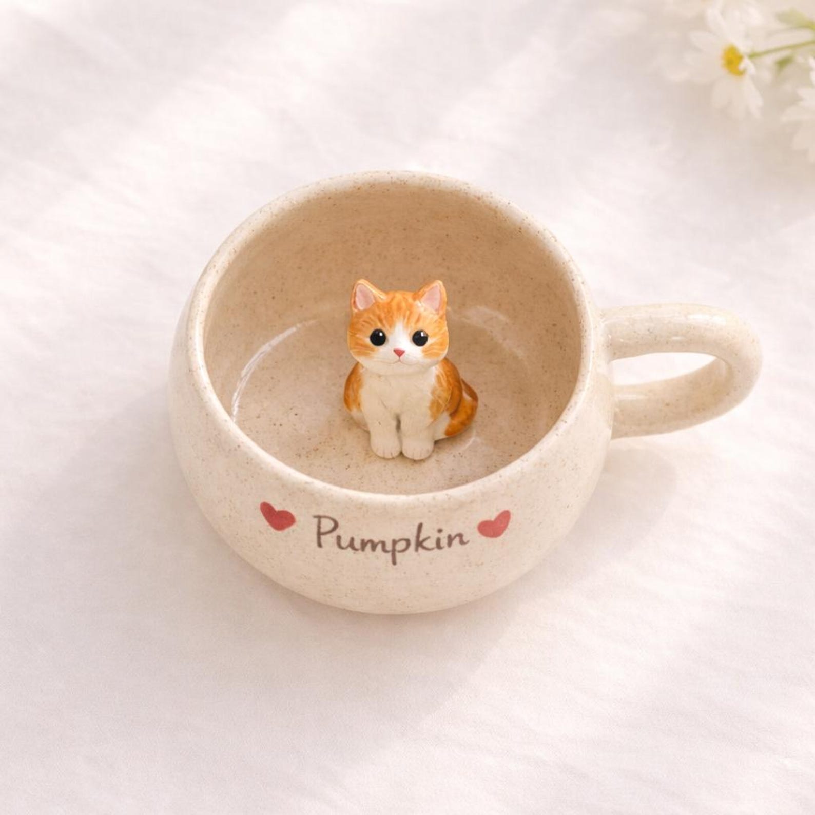 Personalized Peekaboo Cat Ceramic Mug, Custom Pet Coffee Cup, Handmade Animal Lover Gift