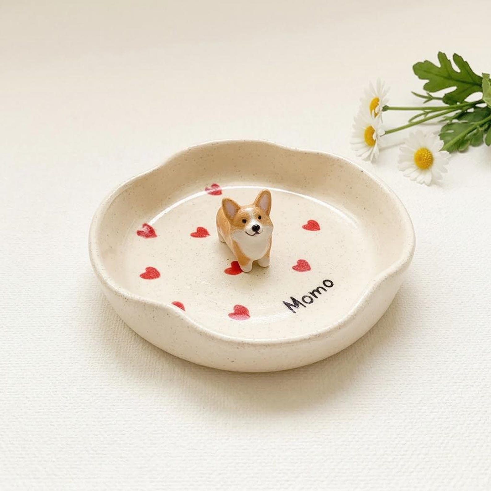 Personalized Pet Ring Dish, Custom Heart Shaped Jewelry Tray, Pet Portrait Holder