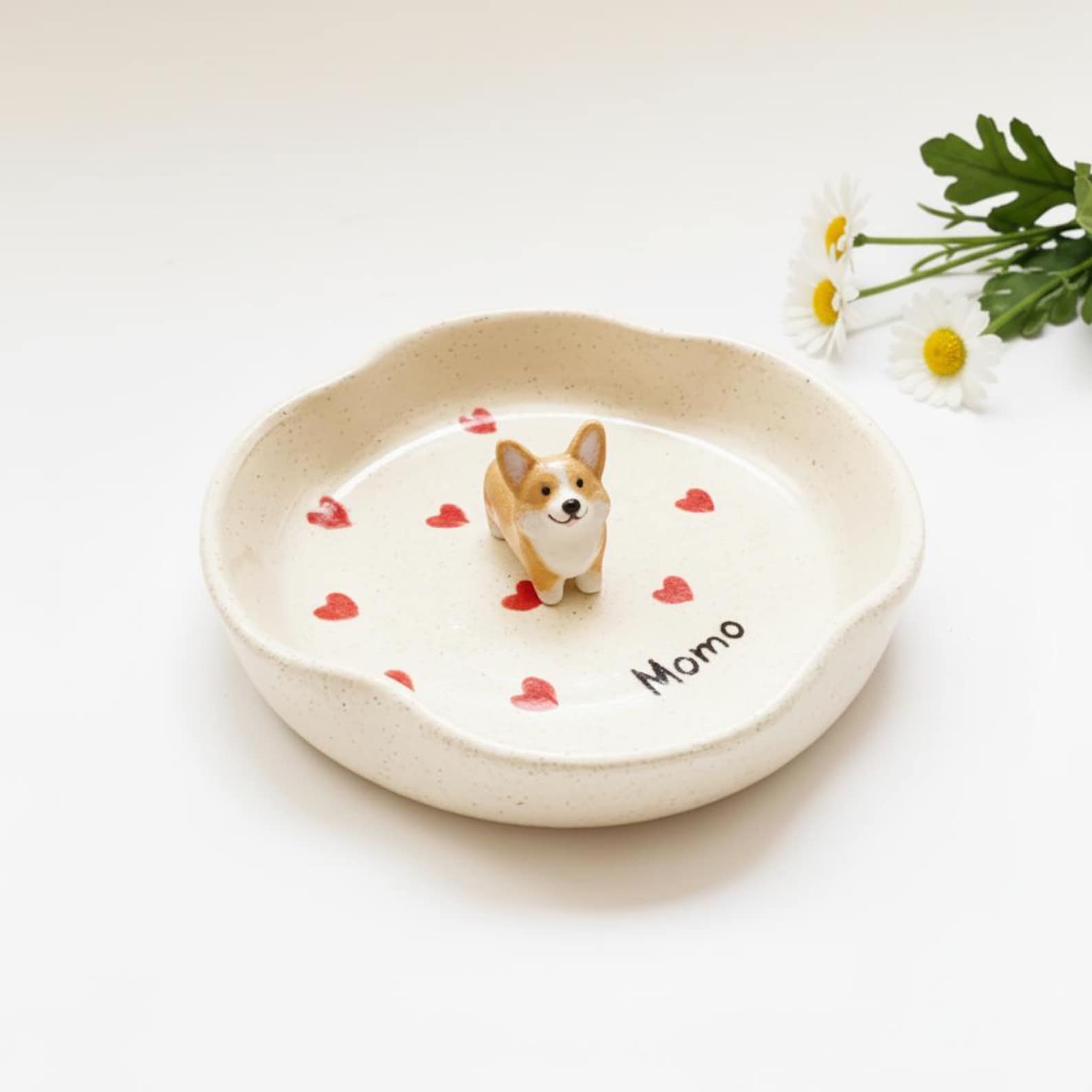 Personalized Pet Ring Dish, Custom Heart Shaped Jewelry Tray, Pet Portrait Holder