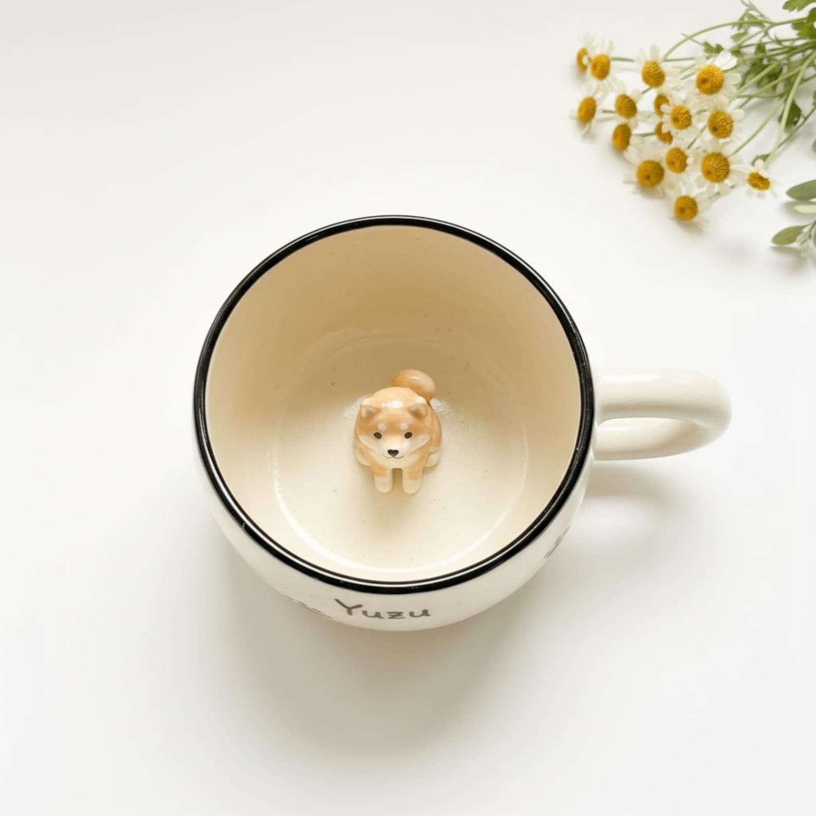 Personalized Paw Print Ceramic Mug, Custom Peekaboo Pet Coffee Cup
