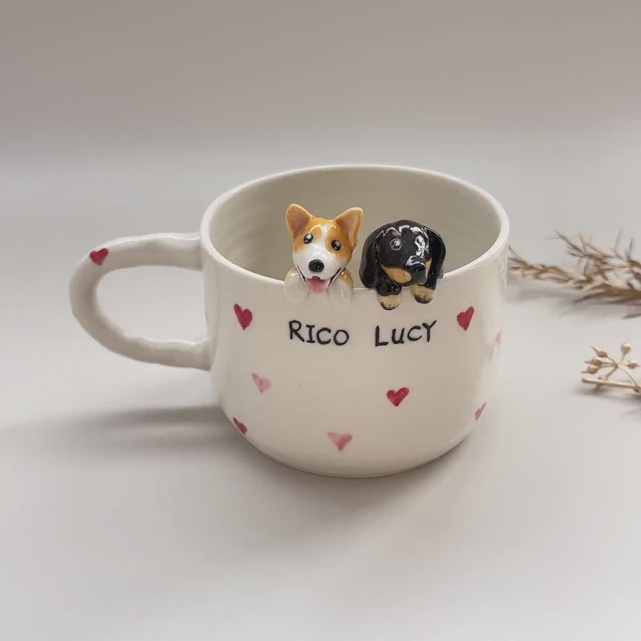 Personalized Pet Mug Custom Mug Pet idea Handmade Coffee Mug Gift for Pet Owner Cute Dog Cappuccino Mug Hidden Animal Mug peekaboo mug