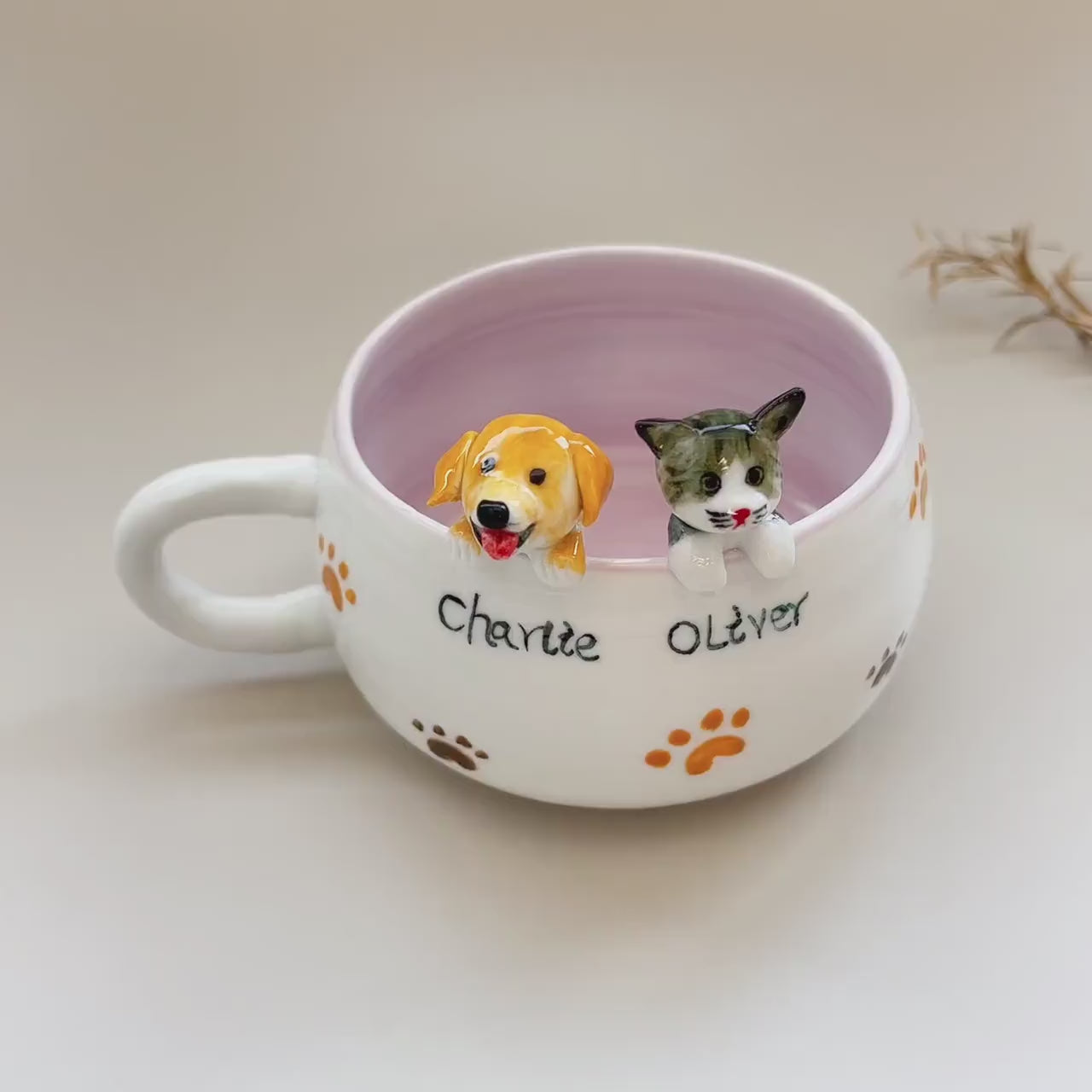 Pet Mug Custom Your idea Handmade Coffee Mug Birthday Gift for Pet Owner Family Gift Cute Dog Cappuccino Mug Hidden Animal Mug